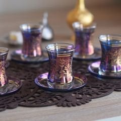 LÜSTER SARMAŞIK ÇAY SETİ - LACİVERT