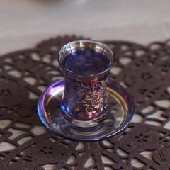 LÜSTER SARMAŞIK ÇAY SETİ - LACİVERT