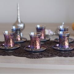 LÜSTER SARMAŞIK ÇAY SETİ - LACİVERT