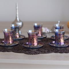 LÜSTER SARMAŞIK ÇAY SETİ - LACİVERT