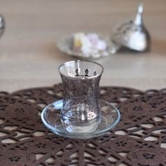 SELÇUKLU DESENLİ ÇAY SETİ - GÜMÜŞ