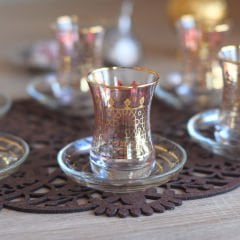 SELÇUKLU DESENLİ ÇAY SETİ - ALTIN