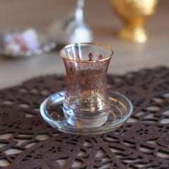 SELÇUKLU DESENLİ ÇAY SETİ - ALTIN