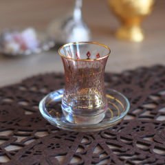 SELÇUKLU DESENLİ ÇAY SETİ - ALTIN