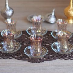 SELÇUKLU DESENLİ ÇAY SETİ - ALTIN