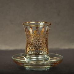 SELÇUKLU DESENLİ ÇAY SETİ - ALTIN