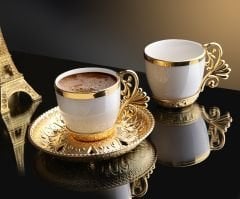 LAL KAHVE SETİ - ALTIN