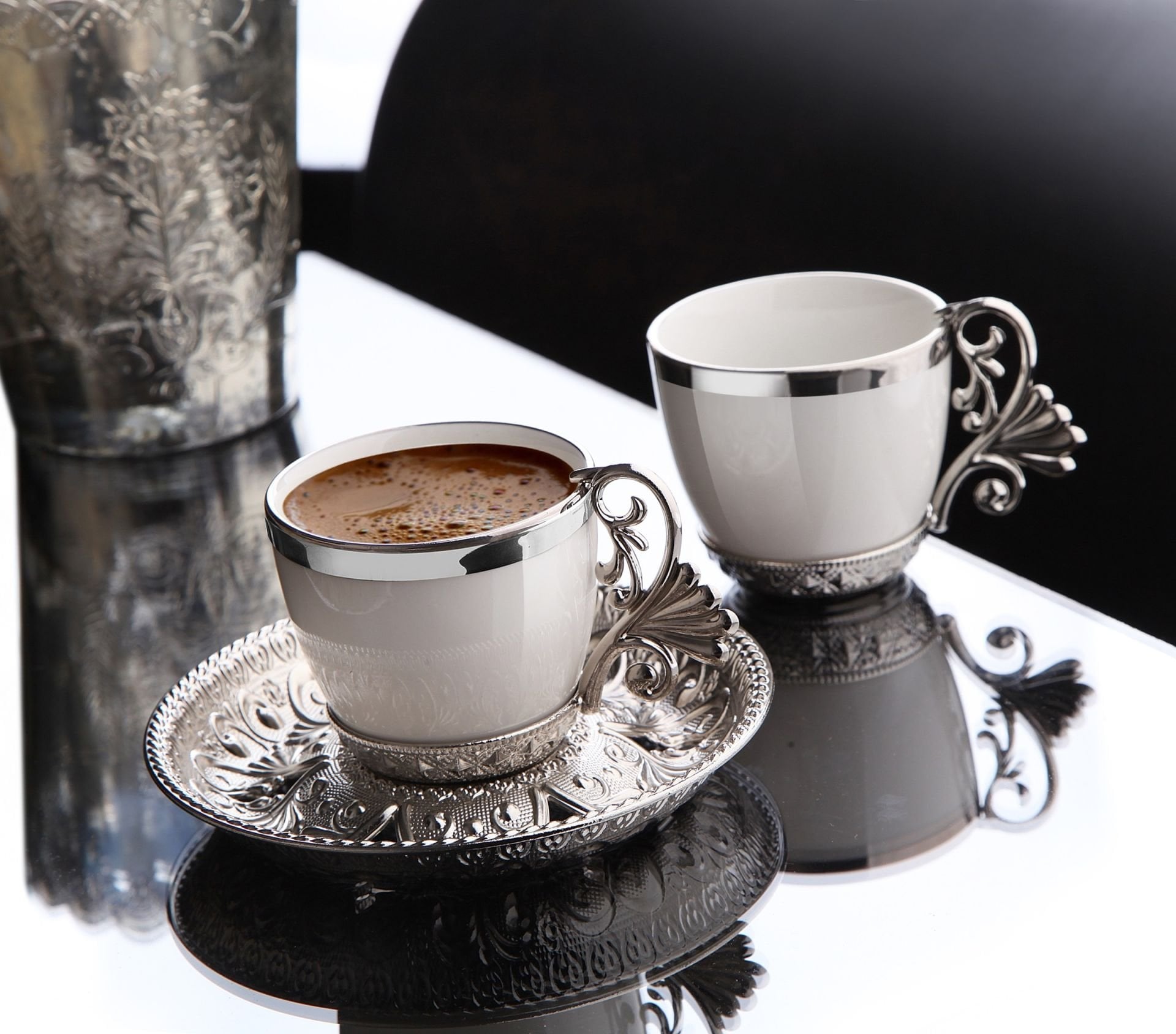LAL KAHVE SETİ - GÜMÜŞ