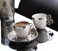 LAL KAHVE SETİ - GÜMÜŞ