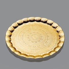 METAL YUVARLAK TEPSİ - ALTIN