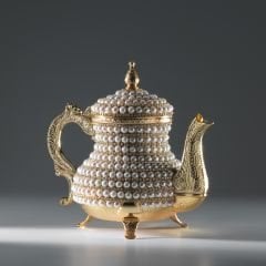 METAL İNCİ TAŞLI DEMLİK - ALTIN