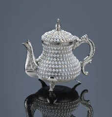 METAL İNCİ TAŞLI DEMLİK - GÜMÜŞ