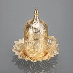 AHSEN TEKLİ METAL KAPLAMA KAHVE FİNCANI - ALTIN