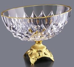 METAL KAİDELİ CAM GONDOL - ALTIN