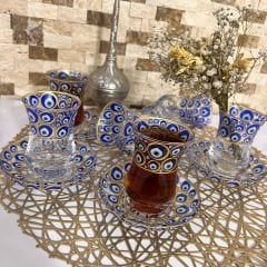 ÇİNİLİ ÇOKLU NAZAR DESENLİ ÇAY SETİ Altılı Set