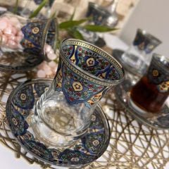 ÇİNİLİ SÖĞÜT DESENLİ ÇAY SETİ