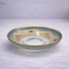 ÇİNİLİ YEŞİL SÜMBÜL DESENLİ ÇAY SETİ