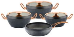 OMS SİRENA GRANİT TENCERE TAVA SETİ Antrasit
