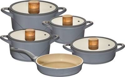 OMS OYSTER 7 PARÇA SERAMİK TENCERE TAVA SETİ Antrasit