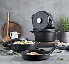 OMS WAVE QUARTZ 7 PARÇA BİOGRANİT YAPIŞMAZ TENCERE TAVA SETİ