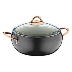 OMS ELEGANT 9 PARÇA TENCERE TAVA SETİ Füme