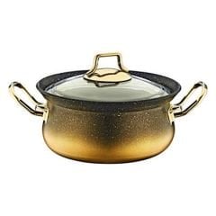 OMS BAKRAÇ 7 PARÇA TENCERE TAVA SETİ Altın