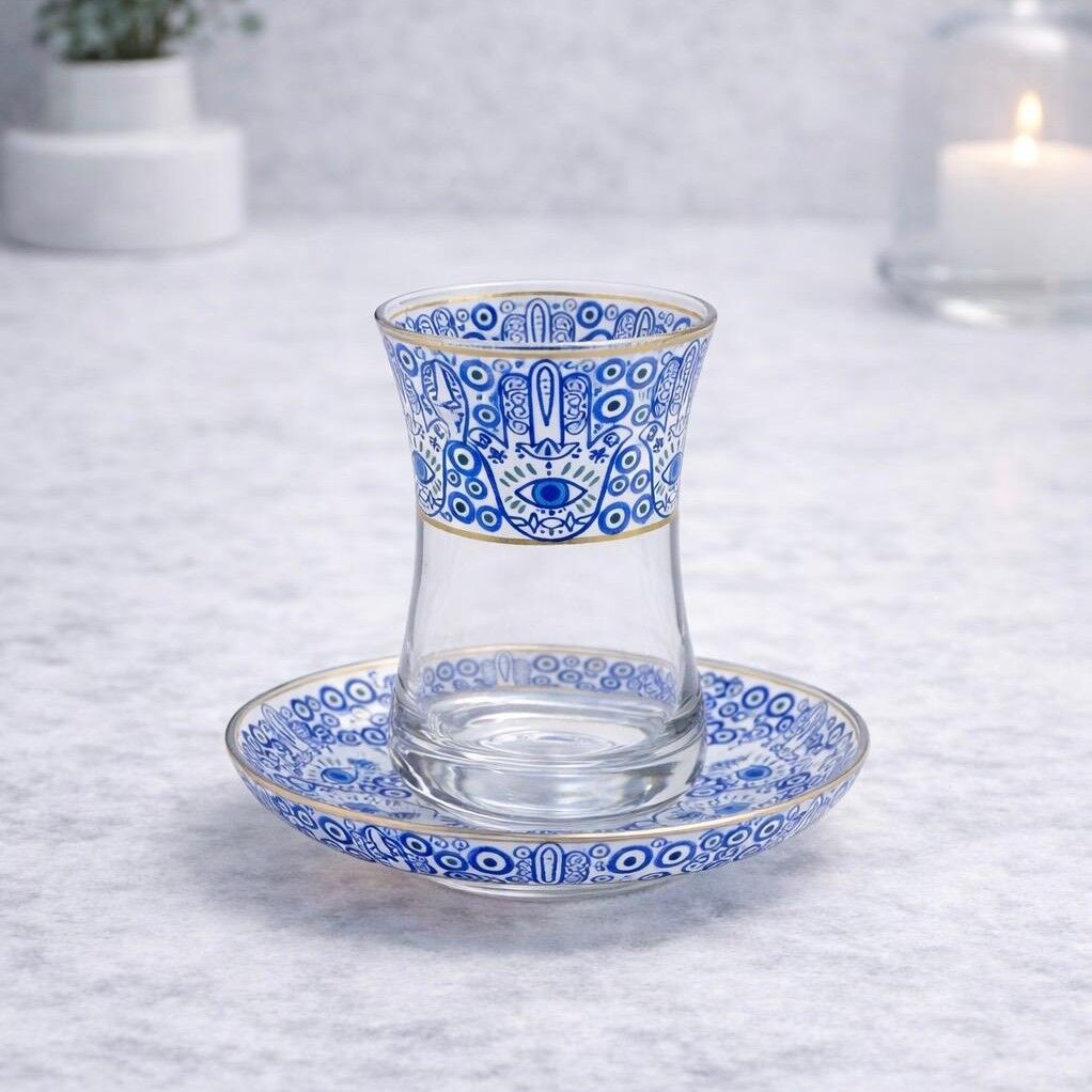 ÇİNİLİ EL NAZAR ÇAY SETİ