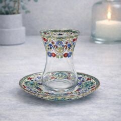 ÇİNİLİ BAHÇE DESENLİ ÇAY SETİ