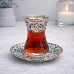 ÇİNİLİ BAHÇE DESENLİ ÇAY SETİ