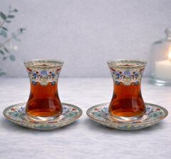ÇİNİLİ BAHÇE DESENLİ ÇAY SETİ