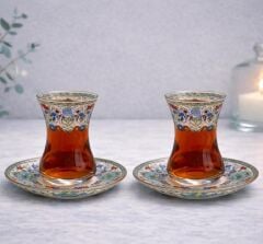 ÇİNİLİ BAHÇE DESENLİ ÇAY SETİ