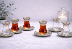 ÇİNİLİ BAHÇE DESENLİ ÇAY SETİ