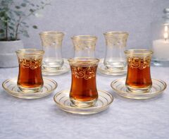 YALDIZ SARMAŞIK ÇAY SETİ - ALTIN