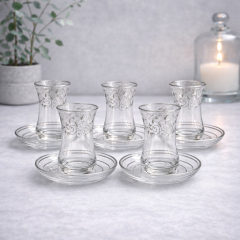 YALDIZ SARMAŞIK ÇAY SETİ - GÜMÜŞ