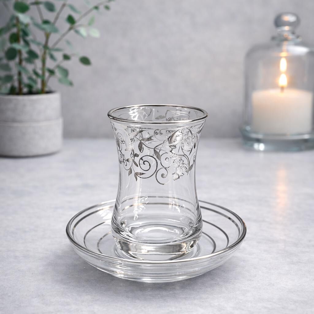 YALDIZ SARMAŞIK ÇAY SETİ - GÜMÜŞ