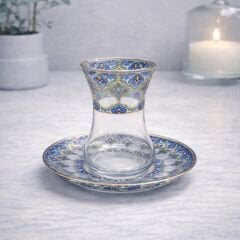 ÇİNİLİ HÜNKAR DESENLİ ÇAY SETİ