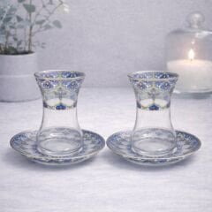 ÇİNİLİ HÜNKAR DESENLİ ÇAY SETİ