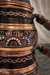 TEK KİŞİLİK ERZİNCAN İŞİ İŞLEMELİ SİYAH MİNİ BAKIR ÇAYDANLIK – EL İŞÇİLİĞİ