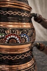 TEK KİŞİLİK ERZİNCAN İŞİ İŞLEMELİ SİYAH MİNİ BAKIR ÇAYDANLIK – EL İŞÇİLİĞİ