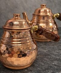 TEK KİŞİLİK MİNİ DÖVME BAKIR ÇAYDANLIK – GELENEKSEL ŞIKLIK