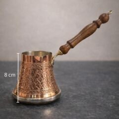 KİRAZ DESENLİ ORTA BOY İNDÜKSİYON TABANLI BAKIR CEZVE – 3 KİŞİLİK