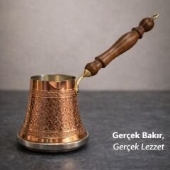 KİRAZ DESENLİ ORTA BOY İNDÜKSİYON TABANLI BAKIR CEZVE – 3 KİŞİLİK
