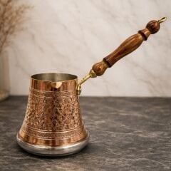 KİRAZ DESENLİ BÜYÜK BOY İNDÜKSİYON TABANLI BAKIR CEZVE – 4 KİŞİLİK