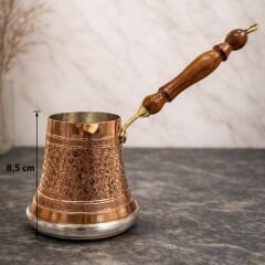 KİRAZ DESENLİ BÜYÜK BOY İNDÜKSİYON TABANLI BAKIR CEZVE – 4 KİŞİLİK