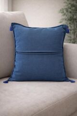 MANDALA DESENLİ LACİVERT YASTIK KILIFI – 45x45 CM