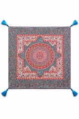 MANDALA DESENLİ TURKUAZ YASTIK KILIFI – 45x45 CM KIRLENT