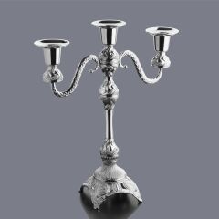 3 KOLLU KÜÇÜK ŞAMDAN – GÜMÜŞ | 29 CM