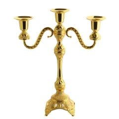 3 KOLLU KÜÇÜK ŞAMDAN – ALTIN | 29 CM