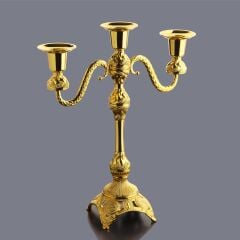 3 KOLLU KÜÇÜK ŞAMDAN – ALTIN | 29 CM