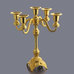 5 KOLLU KÜÇÜK ŞAMDAN – ALTIN | 29 CM